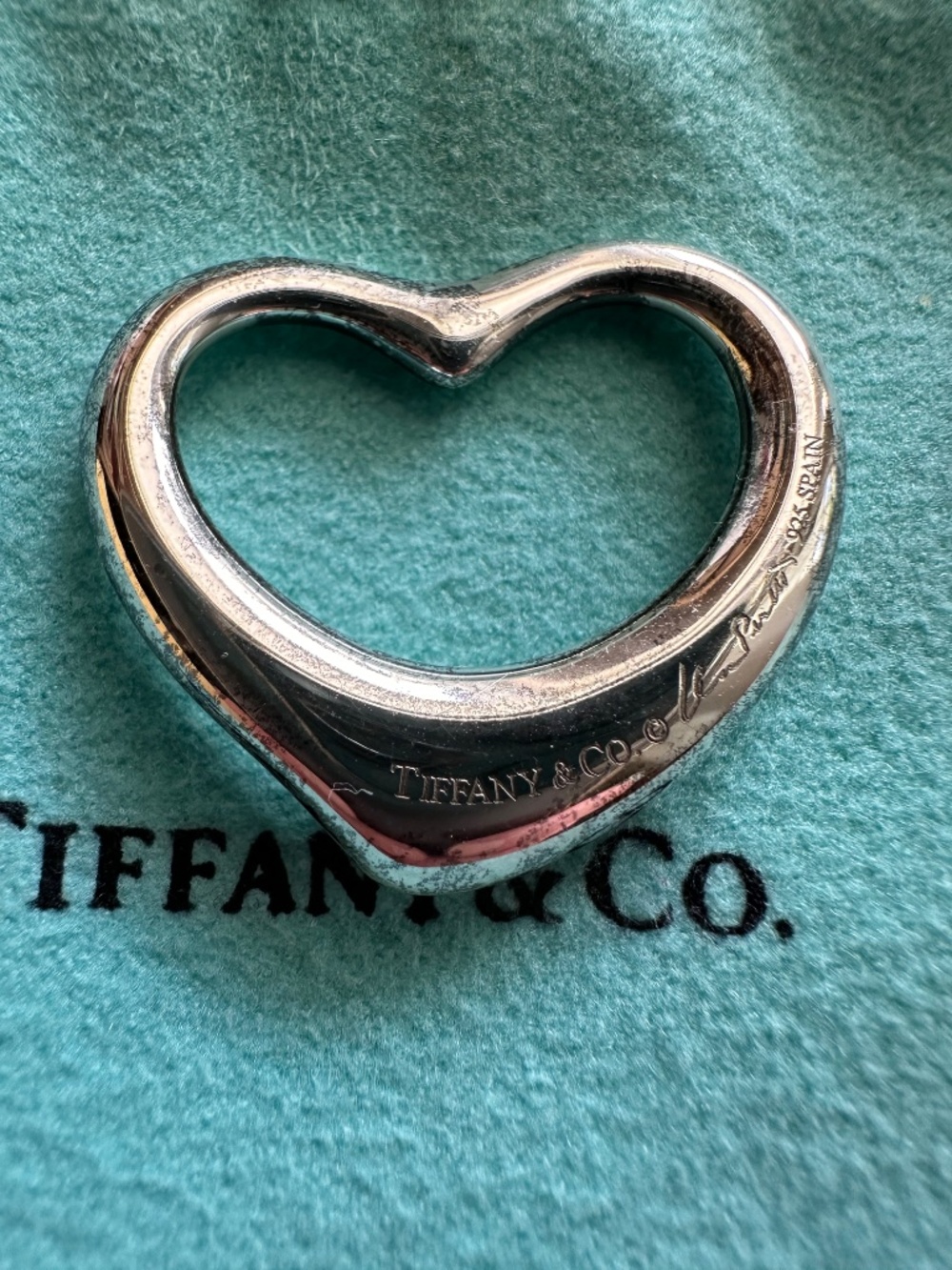 Tiffany & Co Elsa Peretti Open Heart Pendant 27mm - rare size, retired size! - Picture 5 of 9